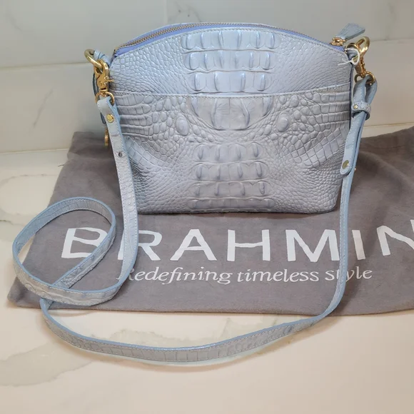 SOLD Brahmin Light Blue Mini Duxbury Melbourne Shoulder Bag EUC - Picture 5 of 16